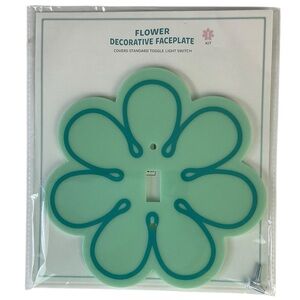 Flower Decorative Wall Switch Plate Cover Novelty Faceplate Green Teal 6.5 in